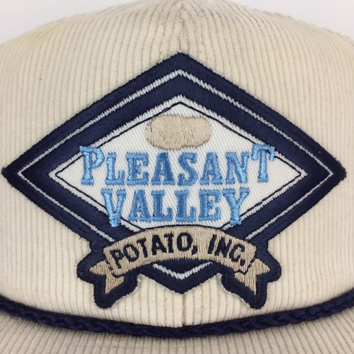 Vtg Pleasant Valley Potato K-Product Patch Cap Corduroy USA Trucker Baseball Hat - 第 2/12 張圖片