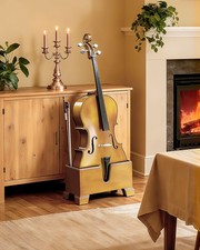 Cello Stand with Bow Holder, Full Size Cello Stand with Plush Velvet Protection