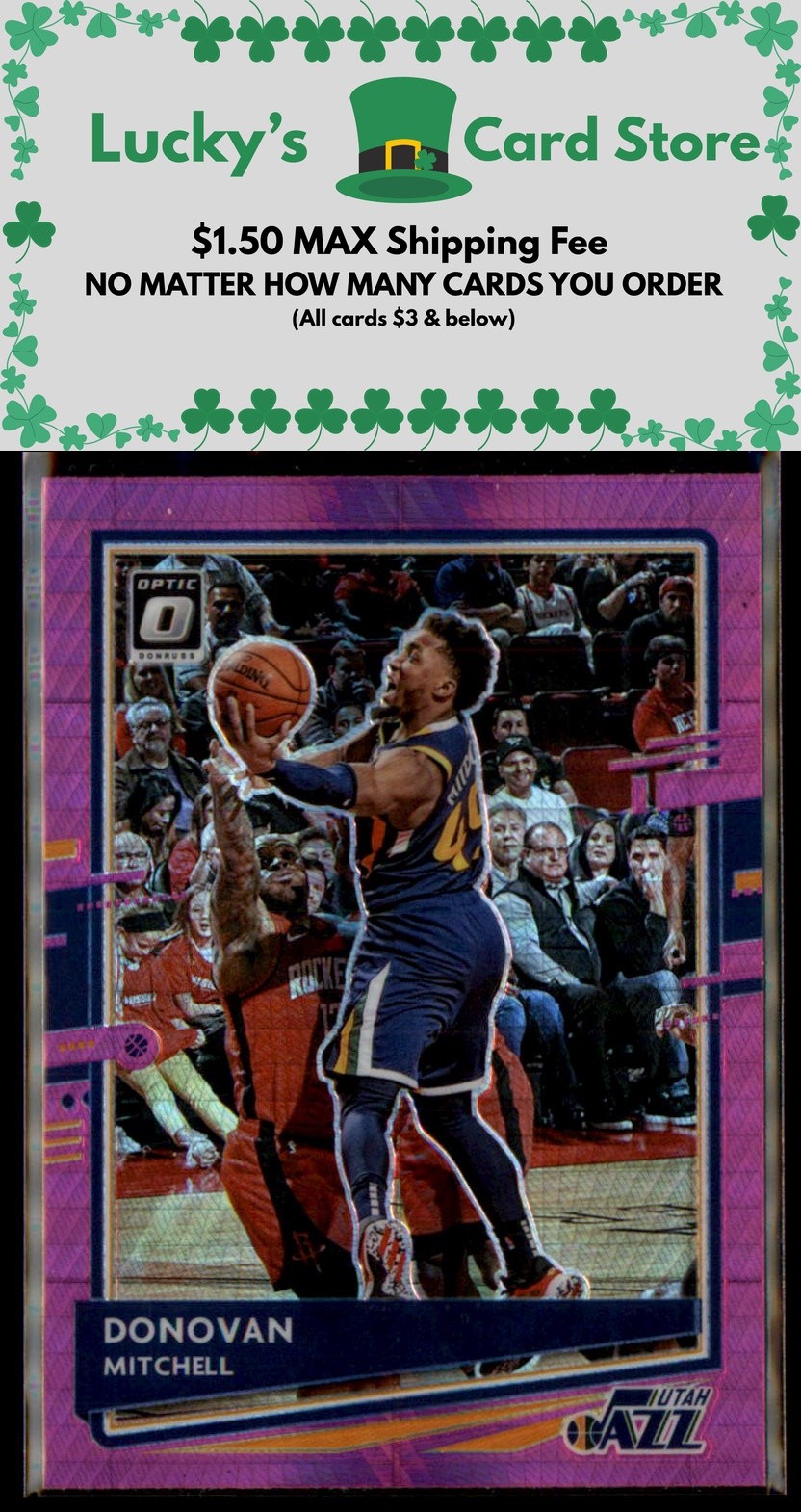 2020-21 Donruss Optic #30 Donovan Mitchell Hyper Pink