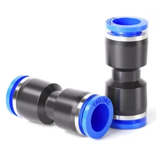 Blue Straight 1/4 inch Tube OD Push to Connect Tube Fittings Push Lock PU-1/4...