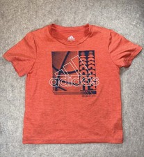 Adidas Boys Size 6 Moisture Wicking Short Sleeve Graphic Tshirt Orange