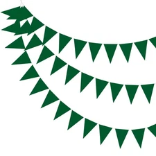 49ft Pennant Banner Flags Felt Fabric Pennant Flags String Green