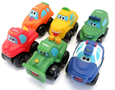 Hasbro Chuck & Friends Tonka 2008 Car Lot of 6 Toy Vehicles Taxi Front Loader