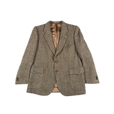 Harris Tweed El Corte Inglés Spain 100% Wool Herringbone Sport Coat Blazer 40S