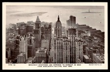 Broadway Downtown and New York Harbor Vintage Postcard Y8115