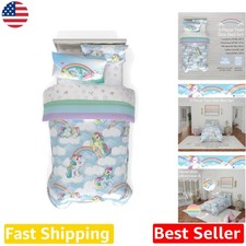 My Little Pony Twin Bedding 5pc Set Super Soft Microfiber Retro Unicorn Rainb...