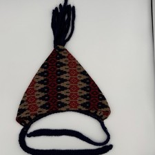 Vintage Handmade Knit Children's Hat Folk Style Ages 1-2 Tassel Top