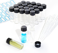 20PCS 4Ml Clear Glass Vials with Screw Caps and PE Pad, 1 Dram Small Lab Sample