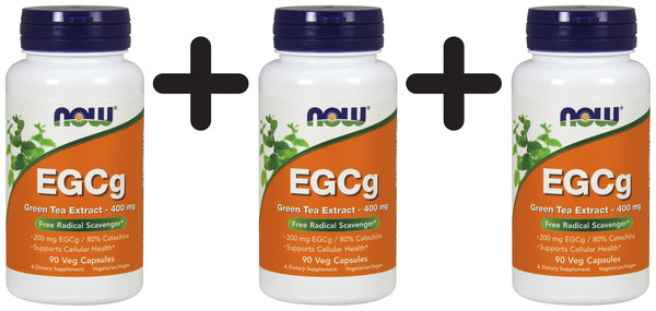 3 X Now Foods Egcg Green Tea Extract, 400Mg - 90 Vcaps (148,11 Eur/Kg)-image