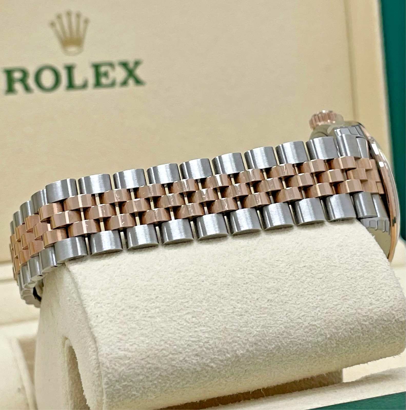 ROLEX DATEJUST DIAMOND BEZEL MOP TWO TONE ROSE GOLD 279381RBR FULL SET  STICKERS image 6