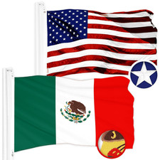 Combo Pack: American USA Flag 2x3 Ft  Mexico Mexican Flag 2x3 Ft Both