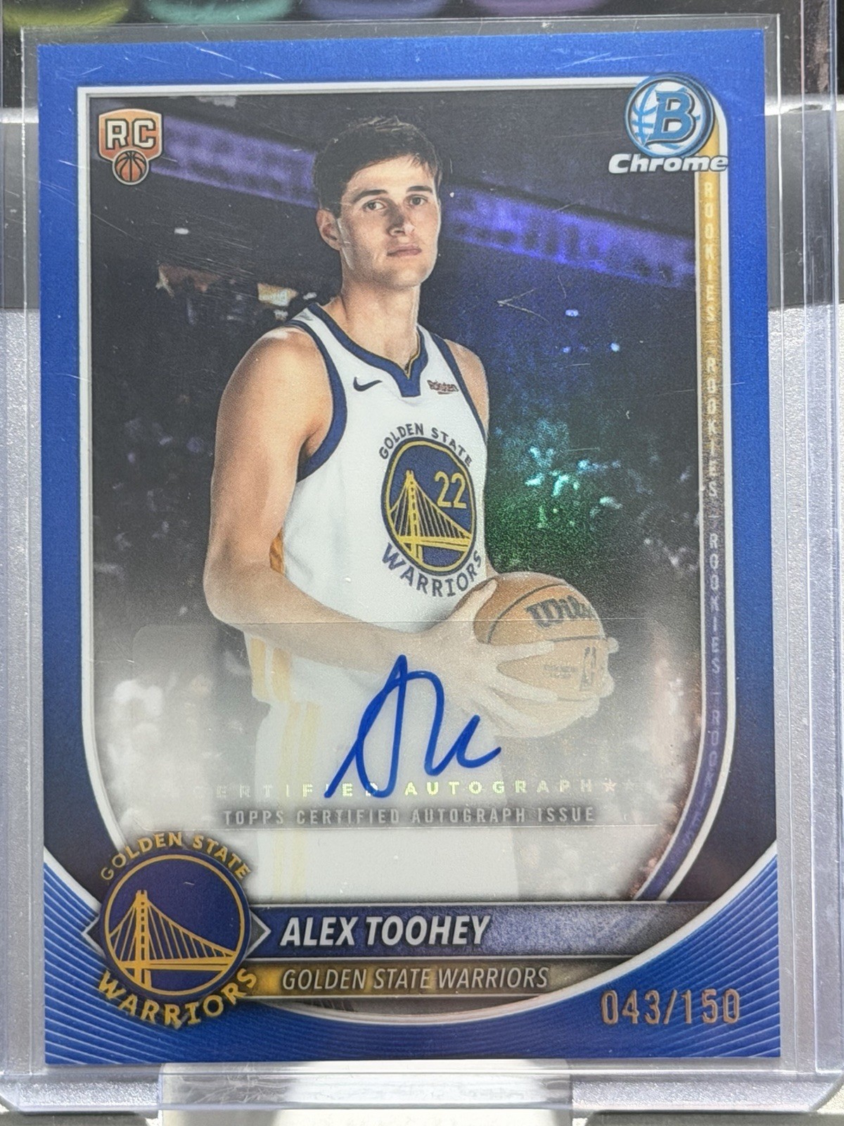 Alex Toohey 2025 Bowman Basketball RC Auto Blue Refractor /150