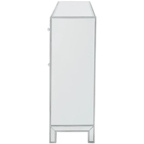 Elegant Decor Reflexion 4 Door 56" Mirrored Buffet Cabinet in Antique Silver - Picture 5 of 11