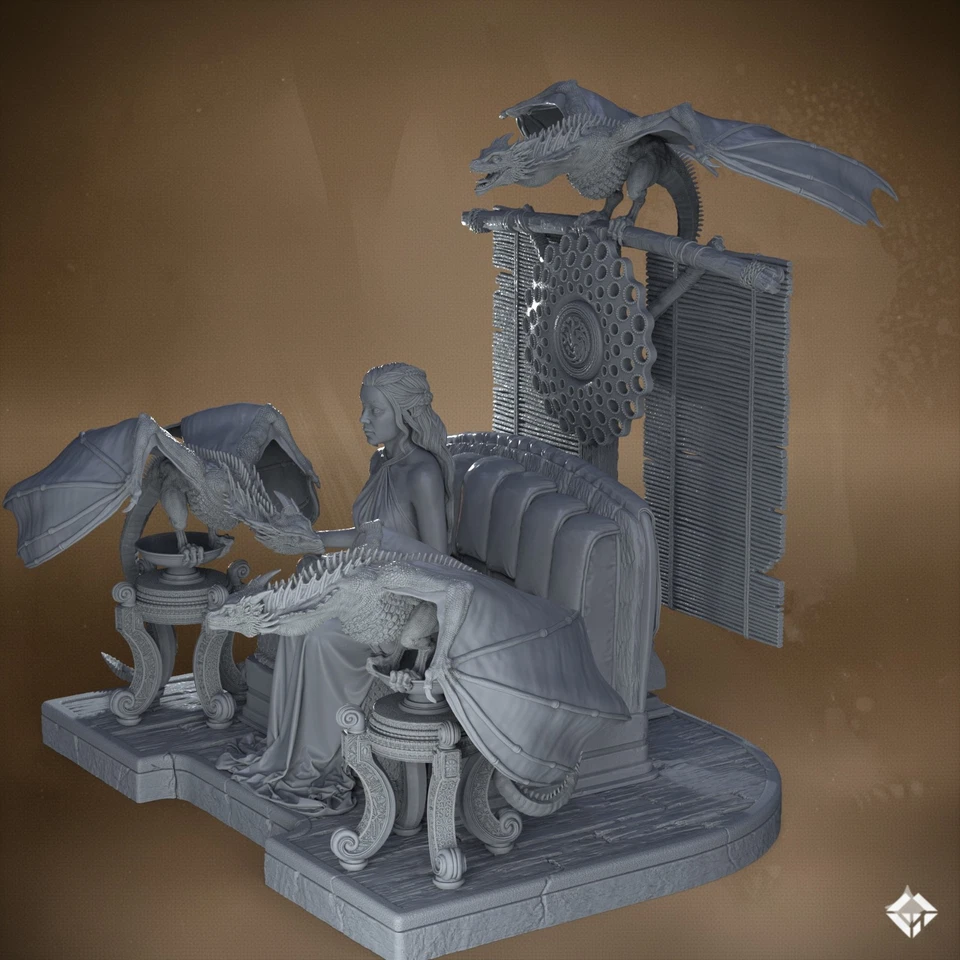 Daenerys Targaryen 3D Printed Figure, Unpainted Khaleesi Model Kit - Image 4 of 4
