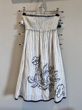 Abercrombie  Fitch Blue and White Smocked Midi Skirt
