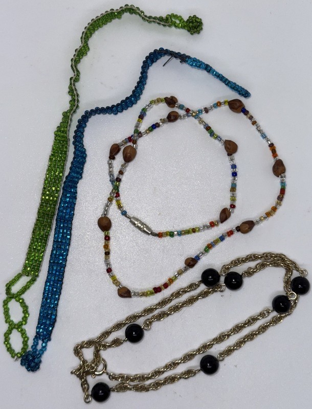 Costume (4) Pieces Colorful Plastic & Metal Jewelry | Necklaces | Bracelet ￼￼