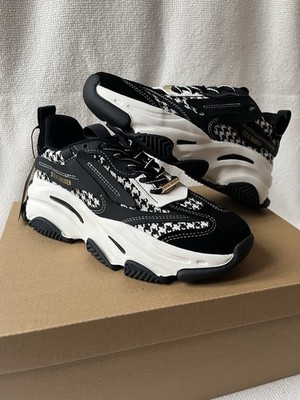 Steve Madden Possession-E Damen-Sportschuhe UK 4   schwarz kariert UVP £120 neu mit Etikett
