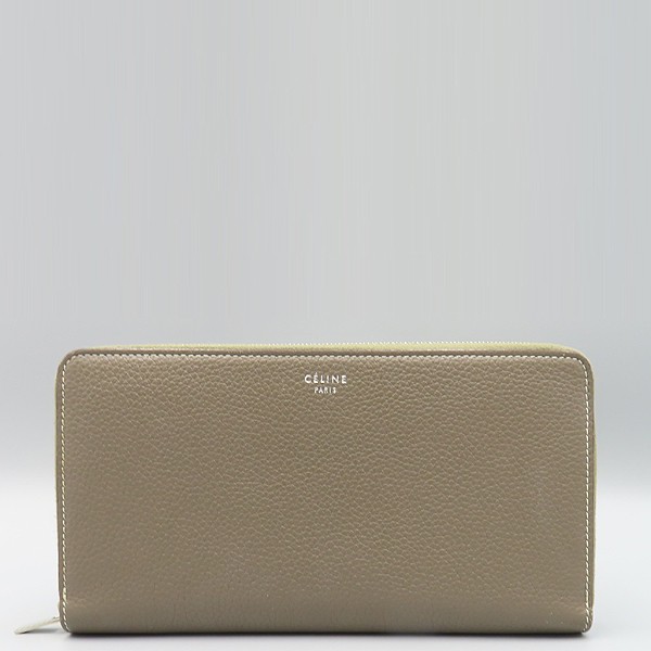 Celine Grey Leather Multi-Function Round Zip Wall… - image 3