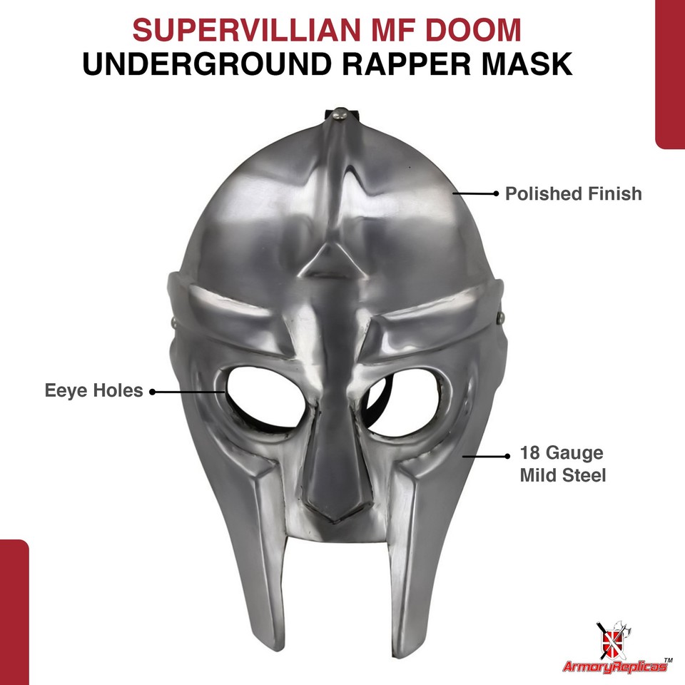 MF DOOM Metal Mask Replica Cosplay Rap Villain Helmet Madvillain ...
