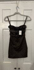 Windsor Bold Cuttie Halter  Buckle Mini Dress Sz XS NWT Brown 🔥