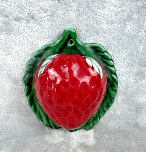 McCoy Strawberry WALL POCKET Vintage Midcentury Kitchy Planter