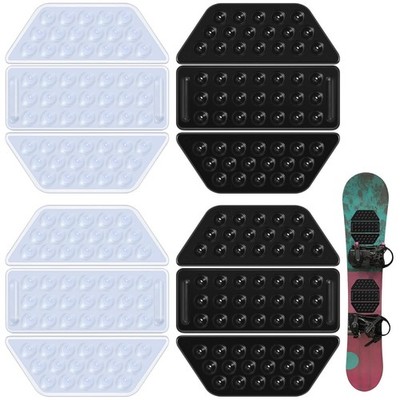 4 Pcs Snowboard Stomp Pads 3D Black and Clear Anti Slip Stomp Pad Mat for Men...