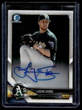 2018 Bowman Chrome Prospects Autographs Logan Shore RC Auto Oakland Athletics