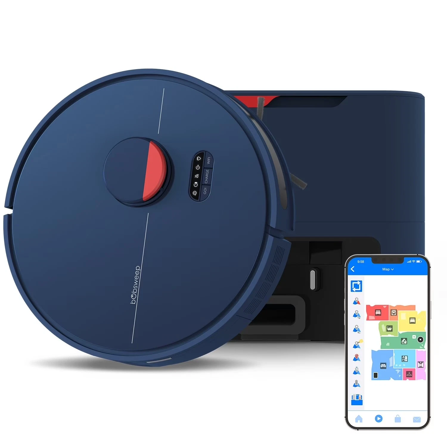 Bobsweep Dustin Self-Emptying Robot Vacuum & Mop with 100-Day Dock