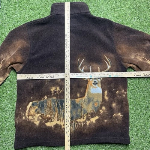Men’s Wildkind Deer Fleece Jacket XL Brown Zip-Up Nature Outdoors Camping image 5