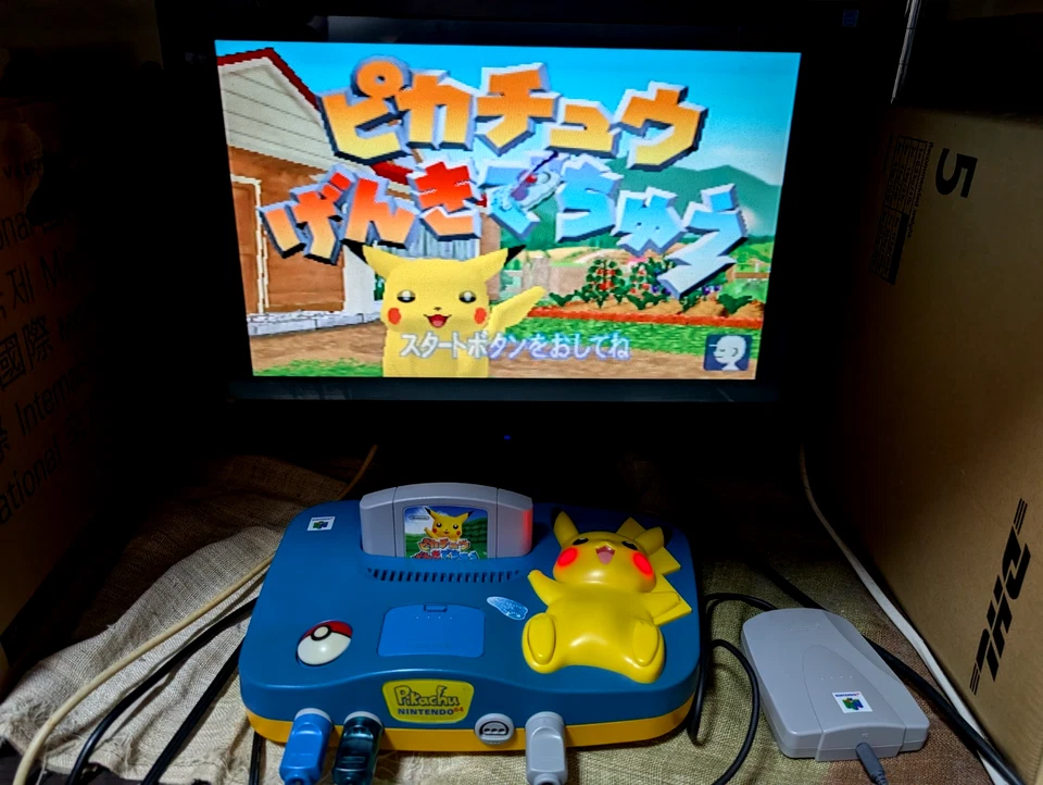 Nintendo 64 Pokemon Pikachu Region Free Console 2Controllers  N64 japan - Image 2 of 4