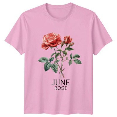 Juni Rose Damen T-Shirt Juni Geburt Blume Floral Geburtstag Geschenk für Sie