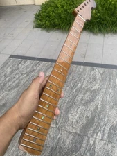 Stainless 22Frets Strat Gloss Roasted Flame Maple Electric guitar neck Bone Nut