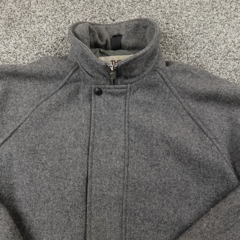 VTG North Face Jacket Mens M Gray Wool Bomber Coat Full Zip Outdoors USA 90s - Image 3 of 4