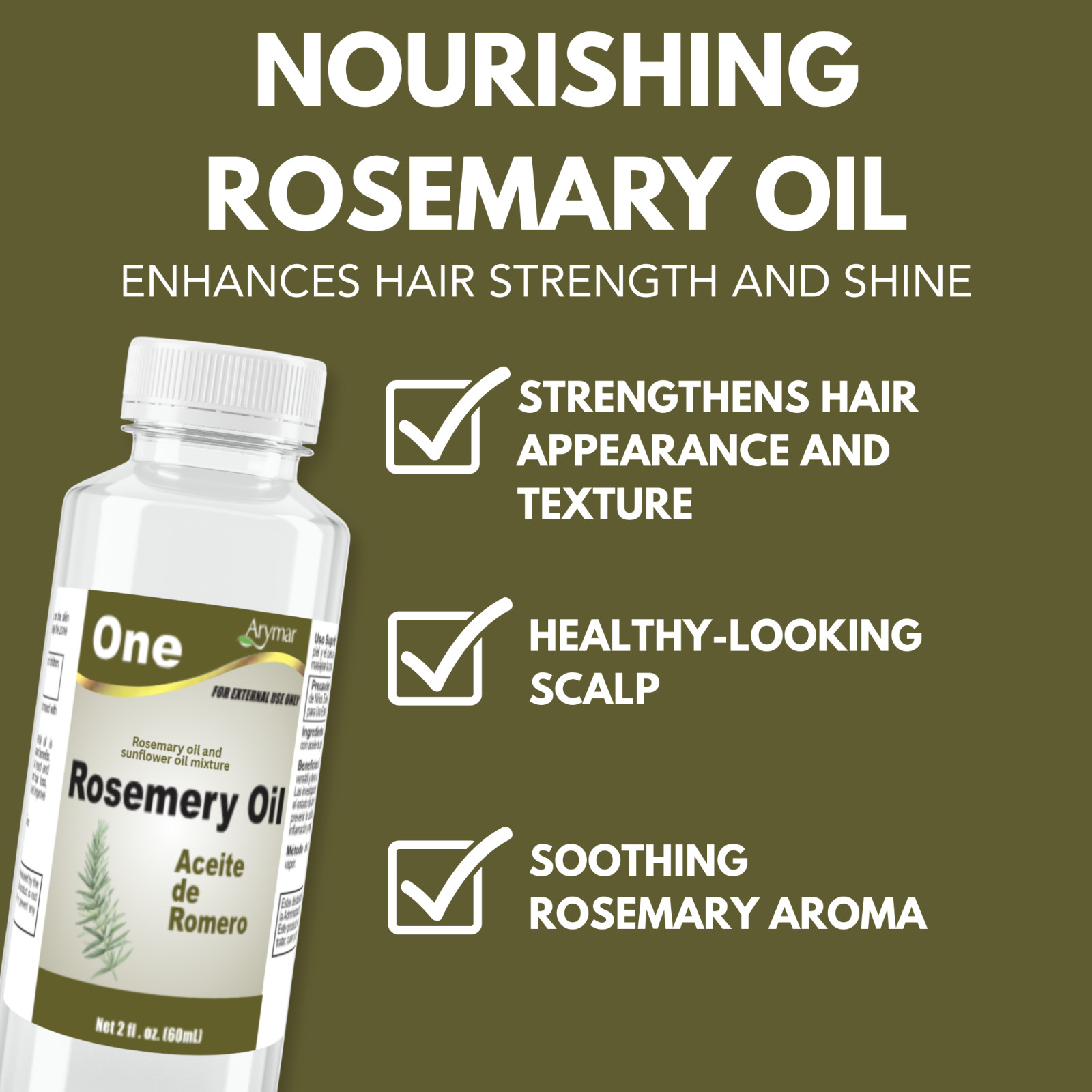 Arymar Rosemary Oil –Aromatic Essential Oil Blend for Hair Care 2 fl oz (6-pack)