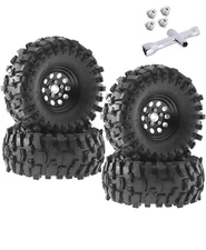 Aluminum RC 1.9 Beadlock Wheel Rims and Tires for 1/10 RC Crawler Car SCX10 S...