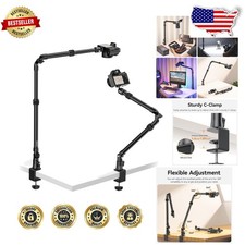 Adjustable Overhead Camera Desk Mount, 98cm Articulating Arm, Live Stream Setup