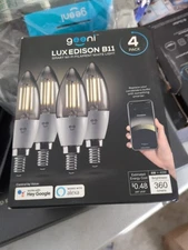 Geeni LUX Edison B11 Filament WiFi LED Smart Bulb, B11 Candelabra, 3 Pack