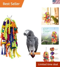 Large and Small Parrot Chewing Toys Parrot Cage Bite Toy Wooden Block Tearing...