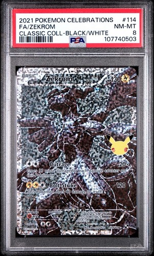 2021 Pokemon Celebrations Classic Coll Black White #114 Zekrom FA PSA 8