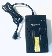 Compact 400VA UPS Battery Backup  Surge Protector with 6 Outlets - Black