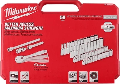 Milwaukee 48-22-9004 1/4Dr SAE/Metric Socket Mechanics Tool Set(AUTH USA DEALER! - Image 1 of 3