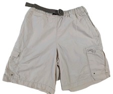 Vintage Columbia Cargo Shorts Men's Small Lined Beige Tan Hiking Belted