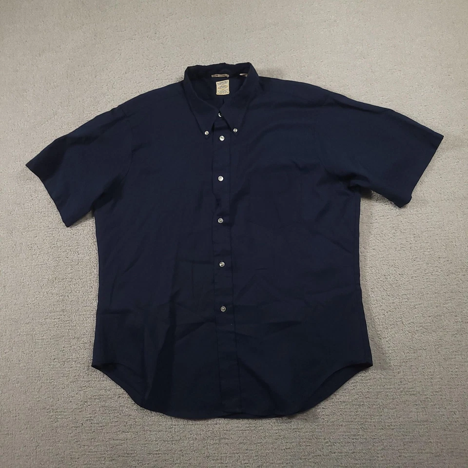 Vintage Arrow Cum Laude Shirt Mens XL Blue Button Up Short Sleeve Oxford 70s USA - Image 2 of 4