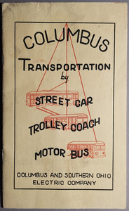 1940 Columbus & Southern Ohio Trolley Streetcar Route Map Brochure B5-65