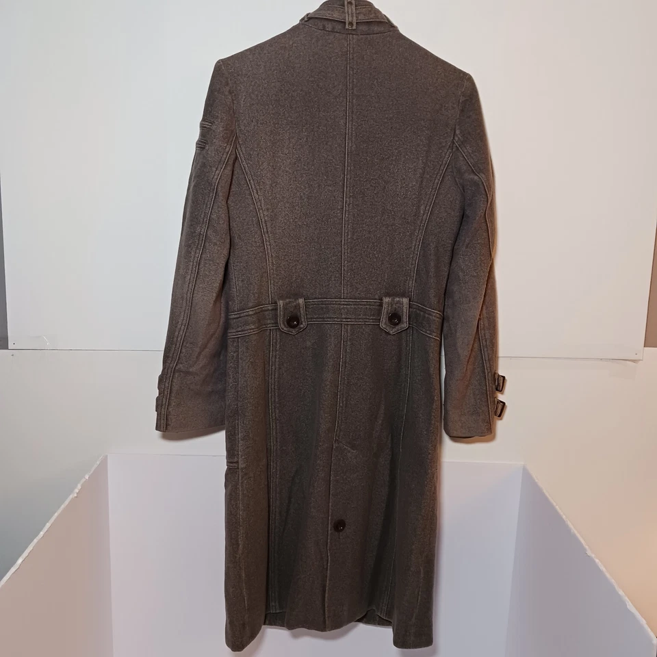 Gabardina militar vintage mango MNG lana mujer talla S gris avena tweed Foto 2 de 4