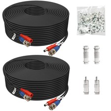 BNC Cable 150ft 2 Pack, BNC Video Power Cable for CCTV Camera DVR Security Sy.