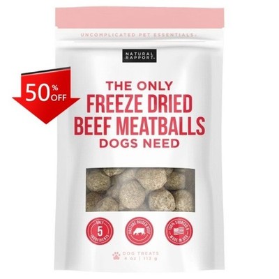 Natural Rapport The Only Freeze Dried Beef Meatballs Dog Treats - 4oz