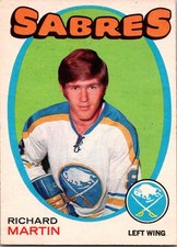 1971-72 RICHARD MARTIN #161 ROOKIE OPC Sabres  Hockey Card. rookie card picture