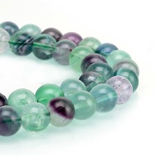 2.0mm Hole Fluorite Smooth Round Beads 6mm 8mm 10mm 15.5" Strand