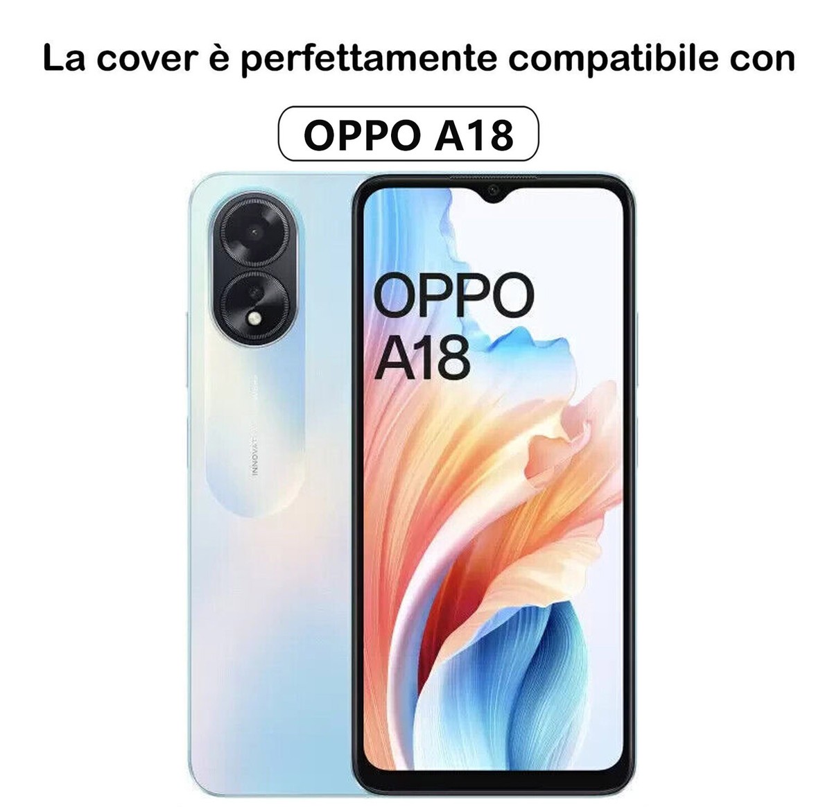 HONLEN Custodia Compatibile con OPPO A18 / OPPO A38 (6.56 Inches) Morbida Liquido TPU Silicone Case Protettiva, Antiurto in Antigraffio Cover Protettiva